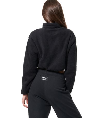 Body Action Womens Half-Zip Sherpa-Fleece Crop Top Μακρυμάνικο Γυναικείο (061431 BLACK-01)