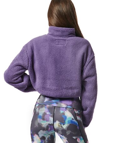 Body Action Womens Half-Zip Sherpa-Fleece Crop Top Μακρυμάνικο Γυναικείο (061431 DEEP PURPLE-13B)