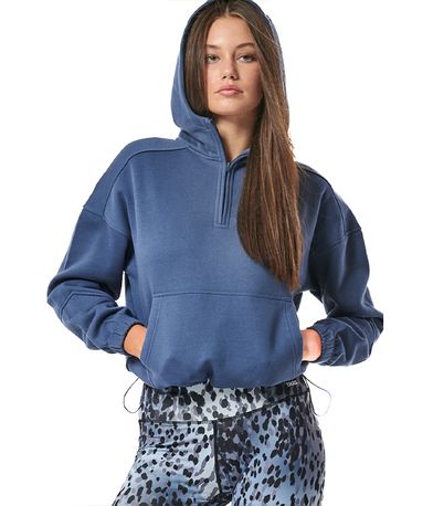 Body Action Half-Zip Hoodie Γυναικείο (061432 BLUE INDIGO-04B)