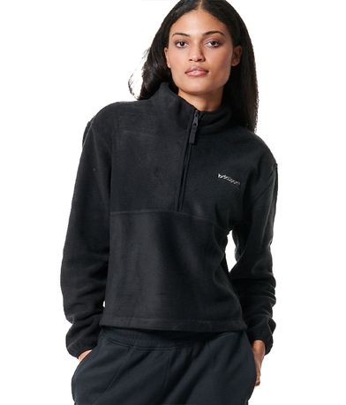 Body Action Womens Half-Zip Polar Fleece Μπλούζα Με Φερμουάρ Γυναικεία (061433 BLACK-01)