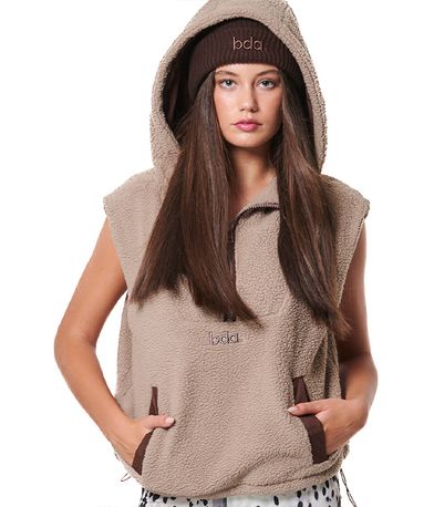 Body Action Sherpa-Fleece Μπλούζα Αμάνικη Γυναικεία (061435 FOSSIL BEIGE-05C)