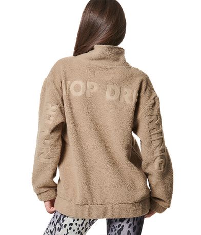 Body Action Oversized Sherpa-Fleece Μπλούζα Με Φερμουάρ Γυναικεία (061436 FOSSIL BEIGE-05C)