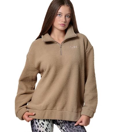 Body Action Oversized Sherpa-Fleece Μπλούζα Με Φερμουάρ Γυναικεία (061436 FOSSIL BEIGE-05C)