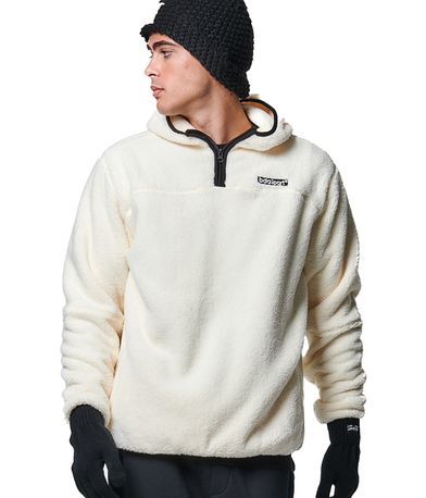 Body Action Men S Half-Zip Sherpa-Fleece Hoodie Ανδρικό (063419 COTTON ECRU-05)