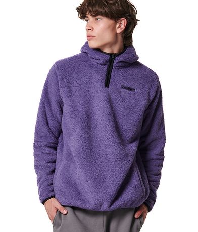 Body Action Mens Half Zip Sherpa Fleece Hoodie Ανδρικό (063419 DEEP PURPLE-13B)