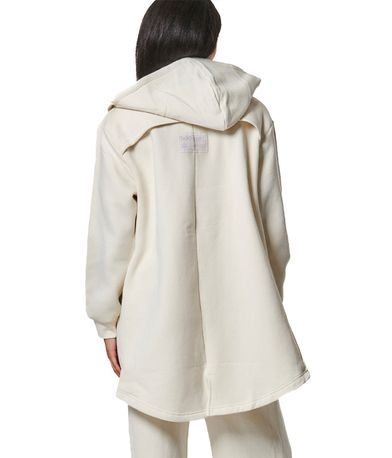 Body Action Long Fishtail Hooded Ζακέτα Βαμβακερή Γυναικεία (071418 STAR WHITE-05A)