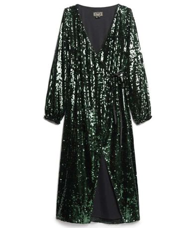 Midi Κρουαζέ Φόρεμα Sequin Wrap Maxi Dress SUPERDRY