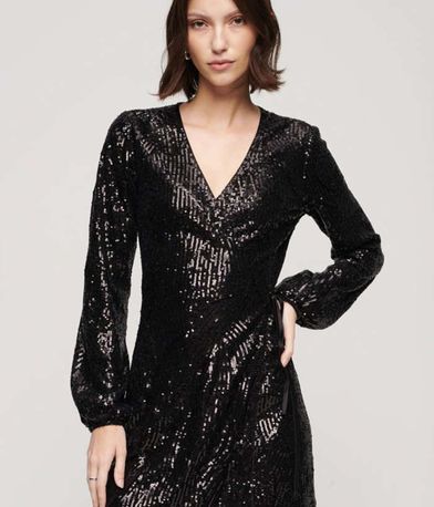 Mini Κρουαζέ Φόρεμα Sequin Wrap Mini Dress SUPERDRY