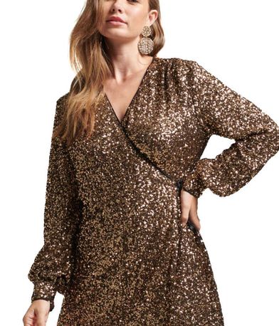 Mini Κρουαζέ Φόρεμα Sequin Wrap Mini Dress SUPERDRY