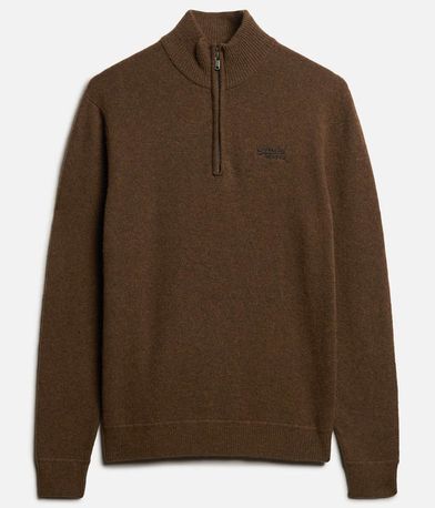 Πλεκτό Πουλόβερ Essential Embroidered Knitted Half Zip SUPERDRY