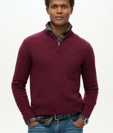 Πλεκτό Πουλόβερ Essential Embroidered Knitted Half Zip SUPERDRY