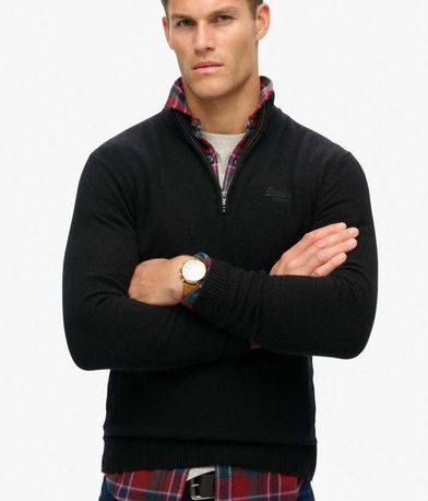 Πλεκτό Πουλόβερ Essential Embroidered Knitted Half Zip SUPERDRY