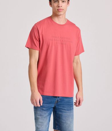 T-shirt με embossed τύπωμα στο στήθος