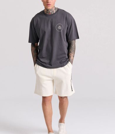 Relaxed fit αθλητική βερμούδα με branded κέντημα