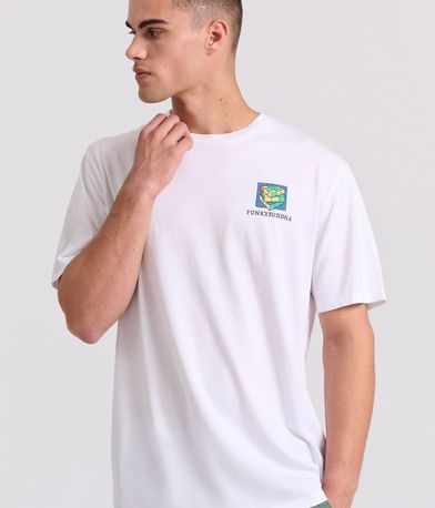 Relaxed fit t-shirt με retro τύπωμα στην πλάτη