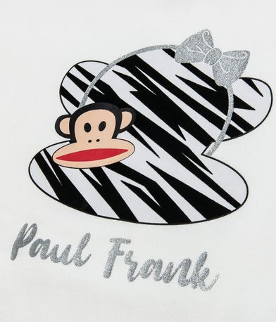 Μπλούζα φούτερ Paul Frank με λεπτομέρειες απο οικολογική γούνα - ΕΚΡΟΥ