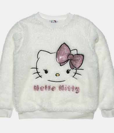 Μπλούζα Hello Kitty απο οικολογική γούνα - ΕΚΡΟΥ