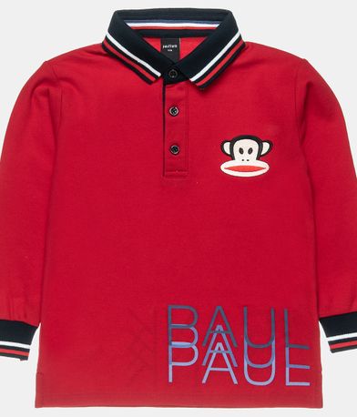 Μπλούζα πικέ polo Paul Frank με κέντημα - ΚΟΚΚΙΝΟ