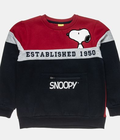 Σετ φόρμας φούτερ Snoopy με κέντημα - ΜΠΛΕ ΣΚΟΥΡΟ