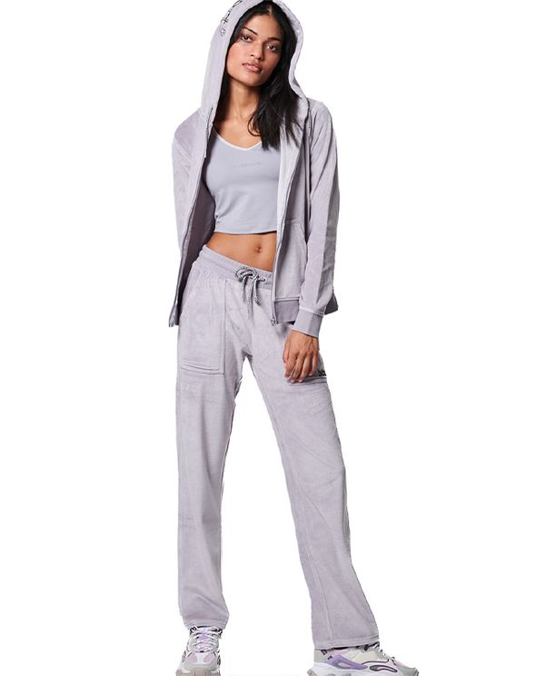 Body Action Womens Basic Velour Παντελόνι Φόρμας Γυναικείο (021436 LILAC GREY-03)