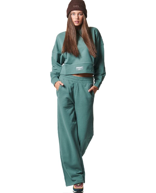 Body Action Oversized Μπλούζα Με Λαιμόκοψη Γυναικεία (061430 PINE GREEN-07B)