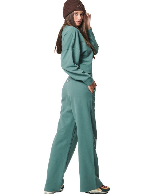 Body Action Oversized Μπλούζα Με Λαιμόκοψη Γυναικεία (061430 PINE GREEN-07B)