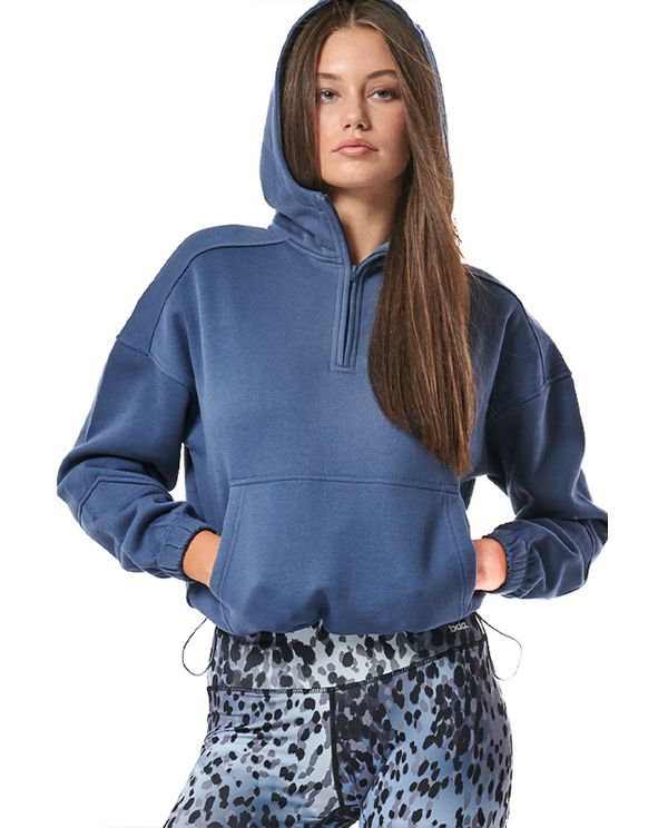 Body Action Half-Zip Hoodie Γυναικείο (061432 BLUE INDIGO-04B)