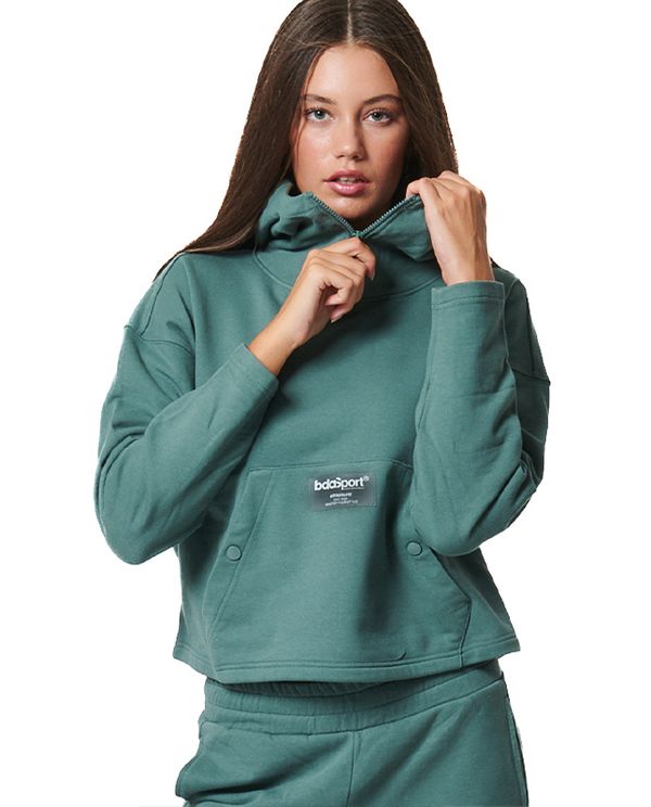 Body Action Oversized Hoodie Γυναικείο (061434 PINE GREEN-07B)