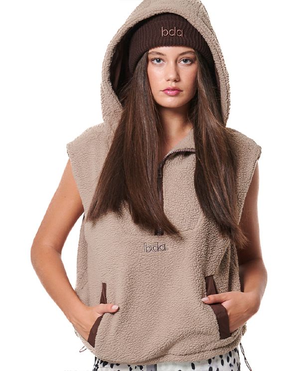 Body Action Sherpa-Fleece Μπλούζα Αμάνικη Γυναικεία (061435 FOSSIL BEIGE-05C)