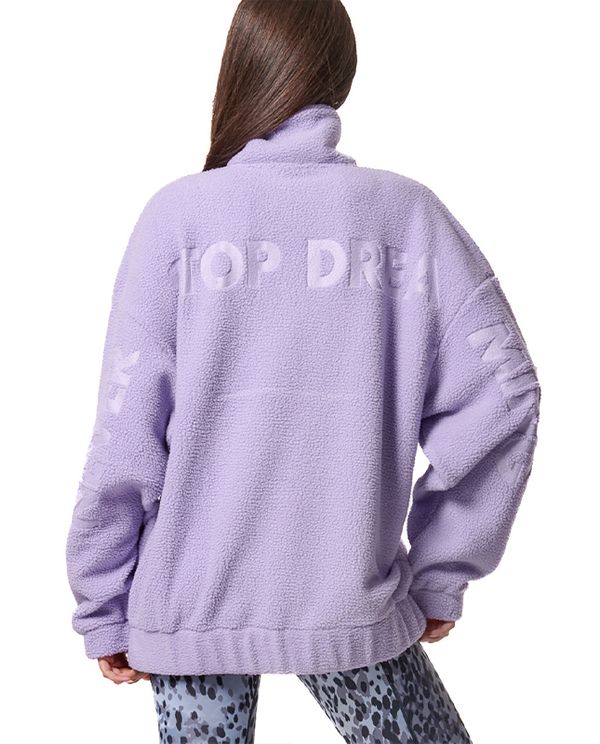 Body Action Oversized Sherpa-Fleece Μπλούζα Με Φερμουάρ Γυναικεία (061436 LAVENDER SKY-13C)