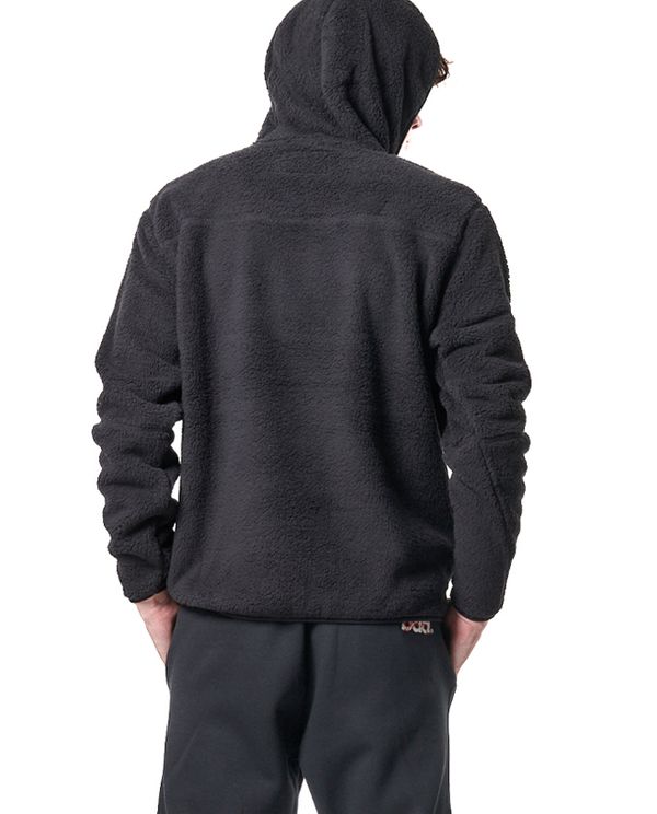 Body Action Men S Half-Zip Sherpa-Fleece Hoodie Ανδρικό (063419 BLACK-01)