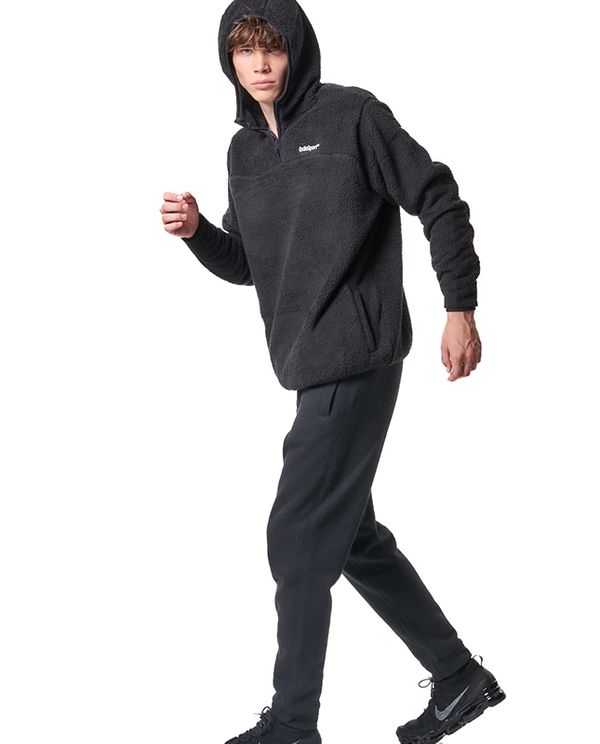 Body Action Men S Half-Zip Sherpa-Fleece Hoodie Ανδρικό (063419 BLACK-01)