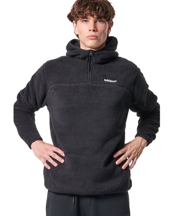 Body Action Men S Half-Zip Sherpa-Fleece Hoodie Ανδρικό (063419 BLACK-01)