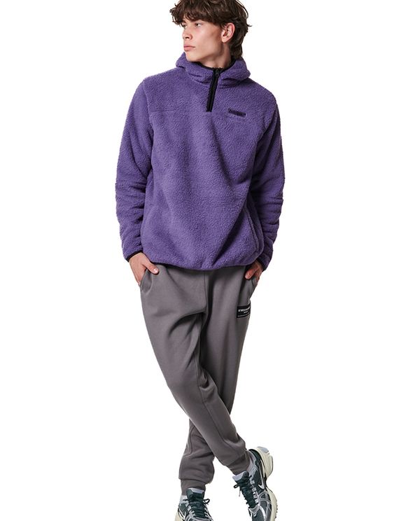 Body Action Mens Half Zip Sherpa Fleece Hoodie Ανδρικό (063419 DEEP PURPLE-13B)