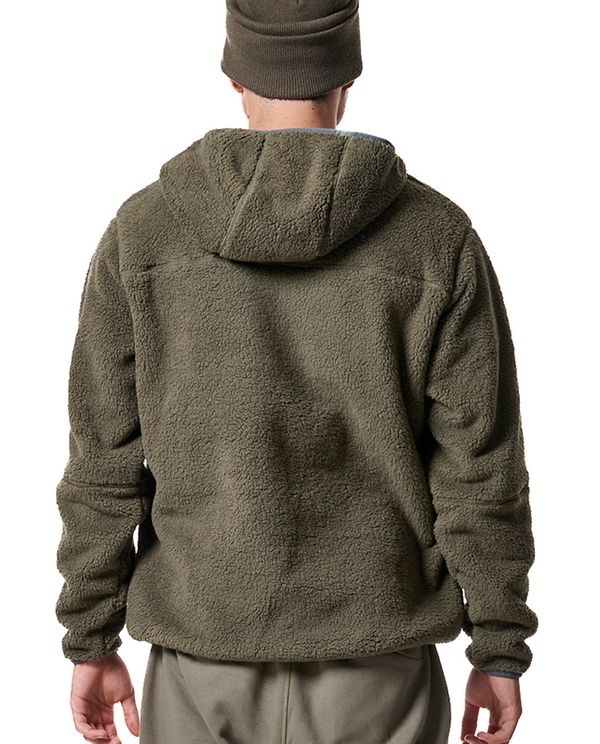 Body Action Men S Half-Zip Sherpa-Fleece Hoodie Ανδρικό (063419 SHADOW GREEN-07E)