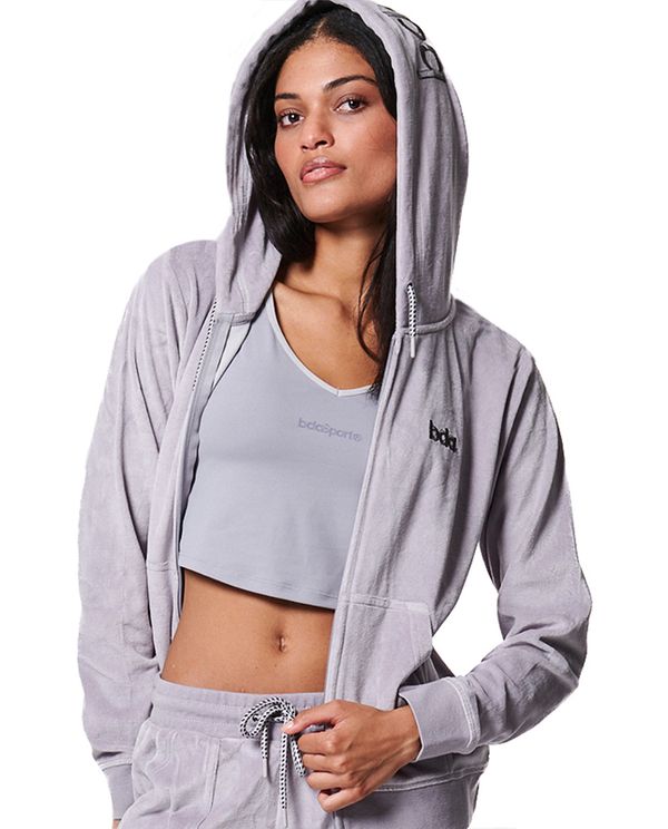 Body Action Womens Velour Ζακέτα Βελουτέ Γυναικεία (071417 LILAC GREY-03)