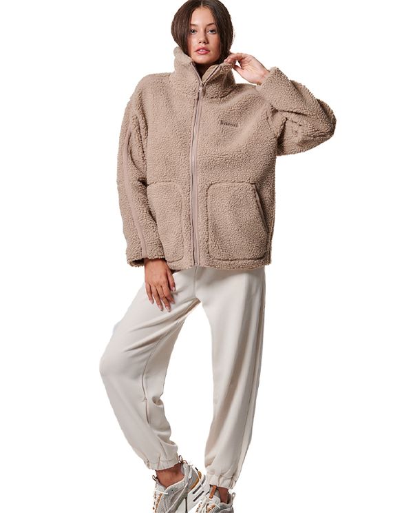 Body Action Zip Through Ζακέτα Sherpa Γυναικεία (071420 FOSSIL BEIGE-05C)