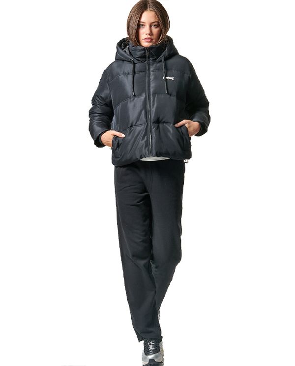 Body Action Womens Quilted Cropped Μπουφάν Puffer Γυναικείο (071428 BLACK-01)