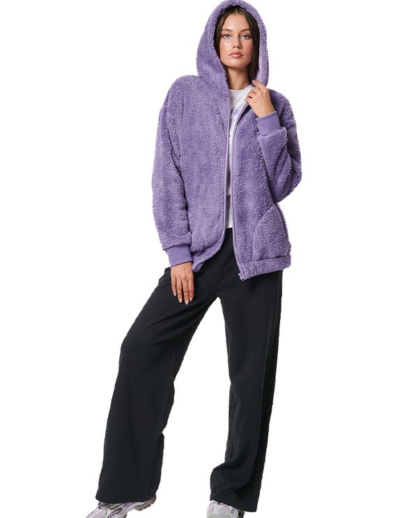 Body Action Full-Zip Ζακέτα Sherpa Γυναικεία (071430 PURPLE HAZE-13A)