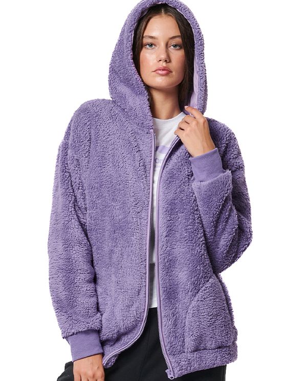 Body Action Full-Zip Ζακέτα Sherpa Γυναικεία (071430 PURPLE HAZE-13A)