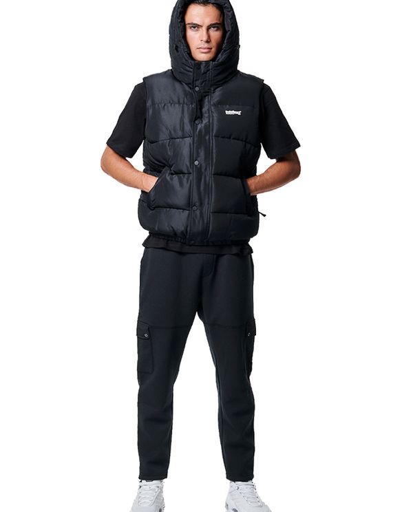 Body Action Mens Hooded Μπουφάν Αμάνικο Ανδρικό (073425 BLACK-01)