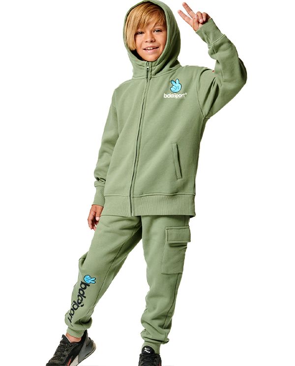 Body Action Boy S Long Sleeve Full Zip Ζακέτα Βαμβακερή (074406 SPRAY GREEN-07)