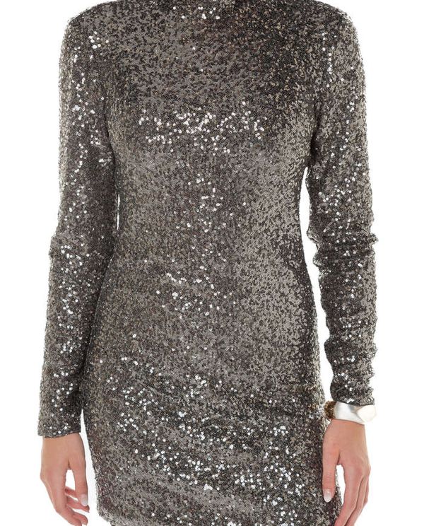 Φόρεμα Sequin Mock Neck Mini Dress SUPERDRY