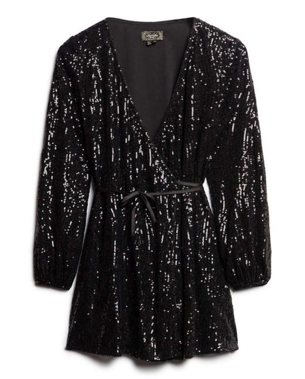 Mini Κρουαζέ Φόρεμα Sequin Wrap Mini Dress SUPERDRY