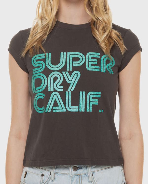 T-Shirt Retro Glitter Logo SUPERDRY