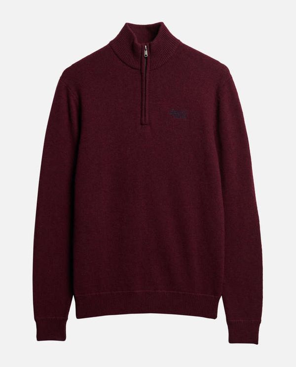 Πλεκτό Πουλόβερ Essential Embroidered Knitted Half Zip SUPERDRY