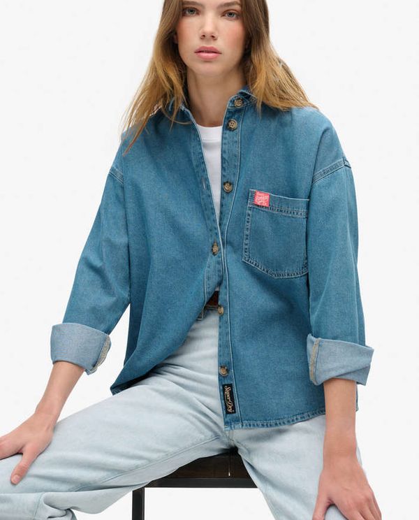 Denim Overshirt Πουκάμισο D1 Ovin SUPERDRY