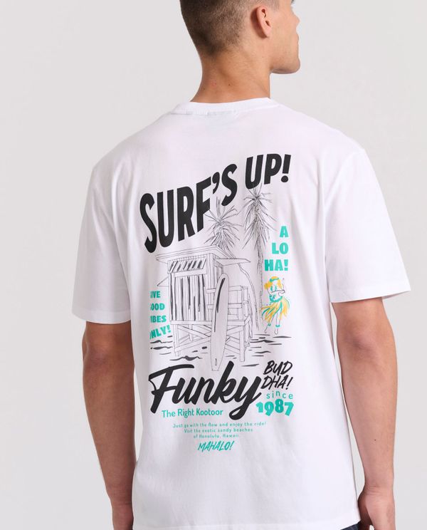 Relaxed fit t-shirt με surf τύπωμα στην πλάτη