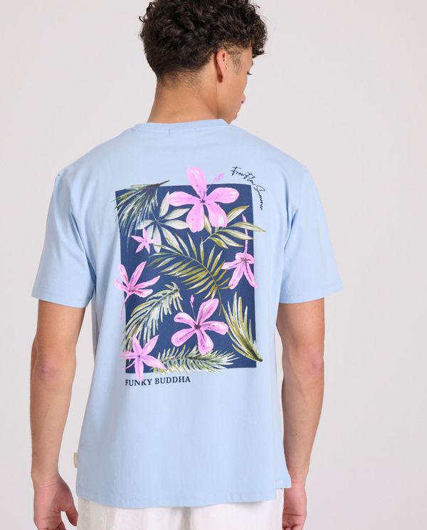 Relaxed fit t-shirt με floral frame τύπωμα