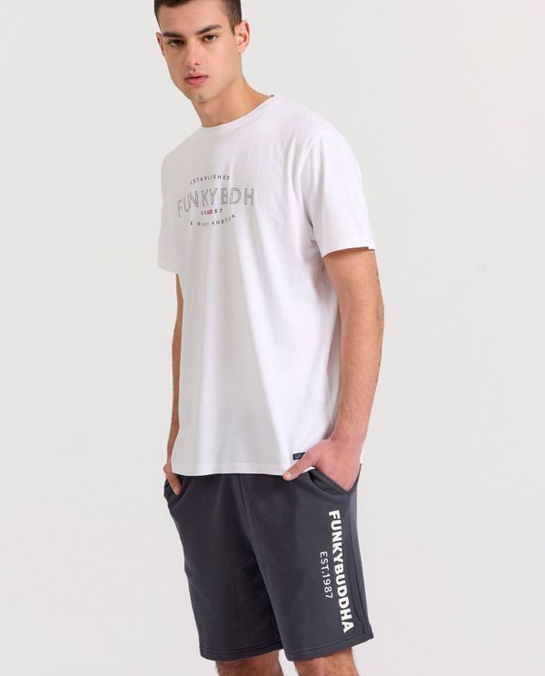 Relaxed fit αθλητική βερμούδα με branded κέντημα